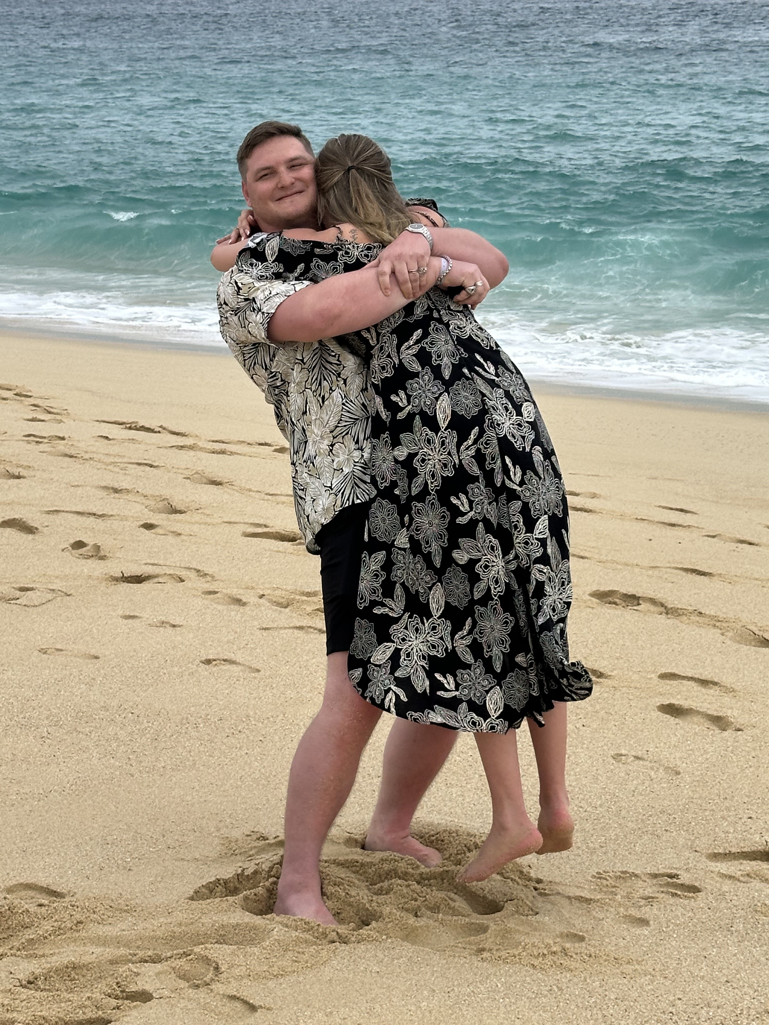 Engagement day, Cabo — just after yes